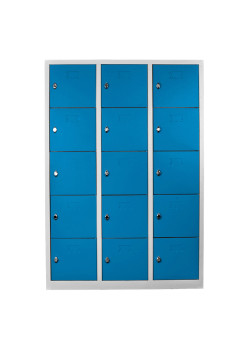 Demir Dolap Ofis 15 Gözlü Öğretmen Öğrenci Dolabı Gri-Mavi