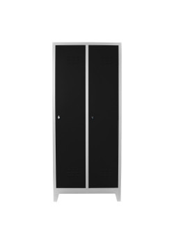 Demir Dolap Ofis 2 li Eko Soyunma Dolabı Gri-Siyah