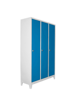 Demir Dolap Ofis 3 lü Standart Soyunma Dolabı Gri-Mavi