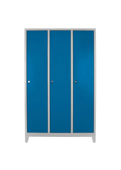 Demir Dolap Ofis 3 lü Standart Soyunma Dolabı Gri-Mavi