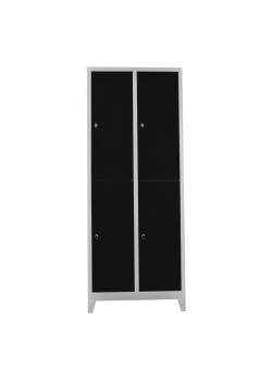 Demir Dolap Ofis 4 lü Eko Soyunma Dolabı Gri-Siyah