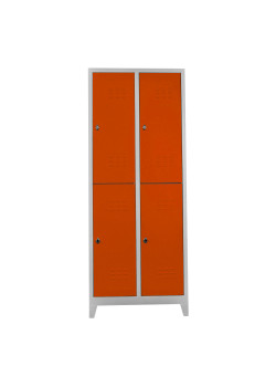 Demir Dolap Ofis 4 lü Eko Soyunma Dolabı Gri-Turuncu