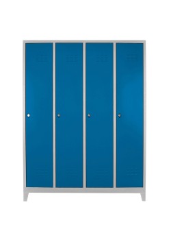 Demir Dolap Ofis 4 lü Yanyana Soyunma Dolabı Gri-Mavi