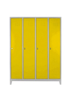 Demir Dolap Ofis 4 lü Yanyana Soyunma Dolabı Gri-Sarı