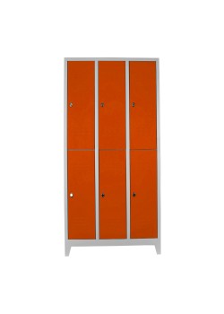Demir Dolap Ofis 6 Lı Eko Soyunma Dolabı Gri-Turuncu