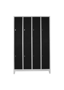Demir Dolap Ofis 8 li Soyunma Dolabı Gri-Siyah