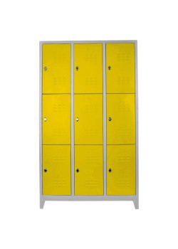 Demir Dolap Ofis 9 lu Eko Soyunma Dolabı Gri-Sarı