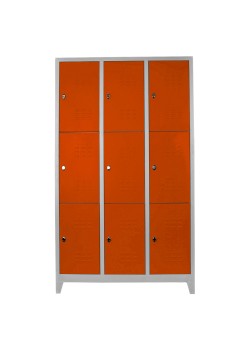 Demir Dolap Ofis 9 lu Eko Soyunma Dolabı Gri-Turuncu