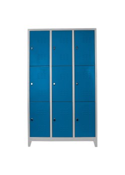 Demir Dolap Ofis 9 lu Standart Soyunma Dolabı Gri-Mavi